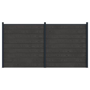 vidaXL Aiapaneel 2 pcs WPC ja Alumiinium Must