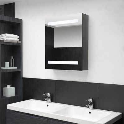 vidaXL LED vannitoa peegelkapp, säravhall, 50 x 14 x 60 cm