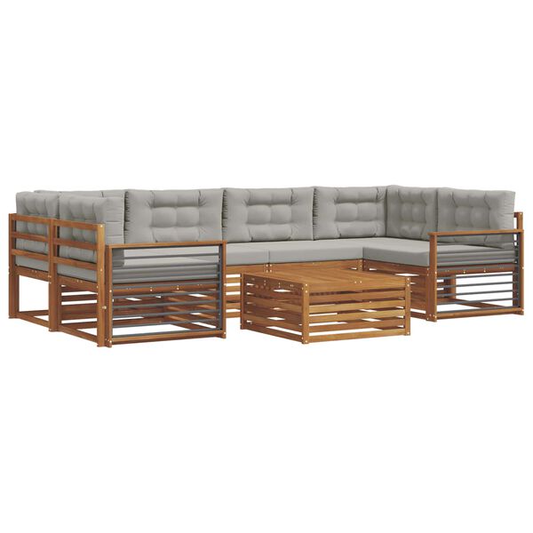 vidaXL V&auml;li diivanikomplekt padjaga 7 pcs Looduslik ja Hele Hall