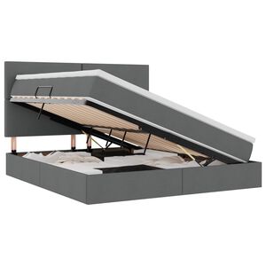 vidaXL Voodi hoiukohaga ja madratsiga Tumehall 180 x 200 cm Pol&uuml;ester