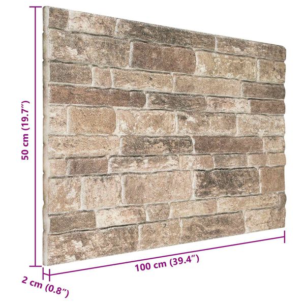 vidaXL Seinapaneelid 10 pcs Mitmev&auml;rviline 100 x 50 cm EPS vaht