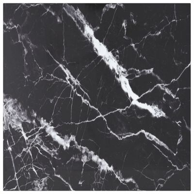 vidaXL lauaplaat, must 70x70 cm, 6 mm, karastatud klaas marmordisain