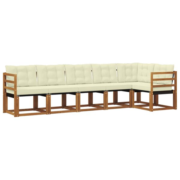 vidaXL V&auml;li diivanikomplekt padjaga 6 pcs Looduslik ja kreem