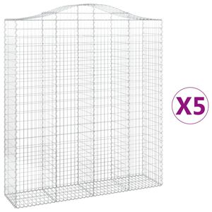 vidaXL kaarekujulised gabioonkorvid 5 tk, 200x50x220/240 cm, raud