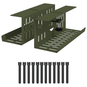 vidaXL Kabli haldamise tray laua all 2 tk Oliiviroheline