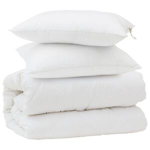 vidaXL Teki komplekt padjaga 3 pcs Valge Mikrofiber ja allahindlused
