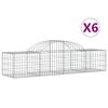 vidaXL kaarekujulised gabioonkorvid 6 tk, 200x50x40/60 cm, raud