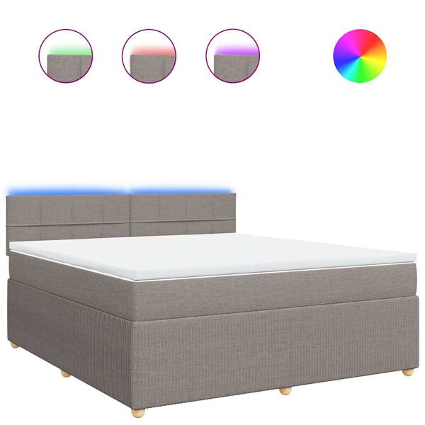 vidaXL kontinentaalvoodi madratsiga, pruunikashall, 180x200 cm, kangas