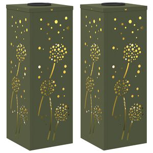 vidaXL P&auml;ikese LED k&auml;igutee tuli 2 pcs K&uuml;pset roheline