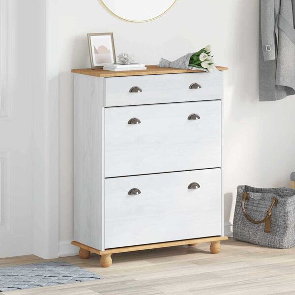 vidaXL Kinga kapp sahtliga ASKIM Valge 85 x 35 x 108 cm Tahke m&auml;nd