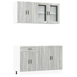 vidaXL 4-osaline k&ouml;&ouml;gikappide komplekt "Porto", hall, Sonoma tehispuit