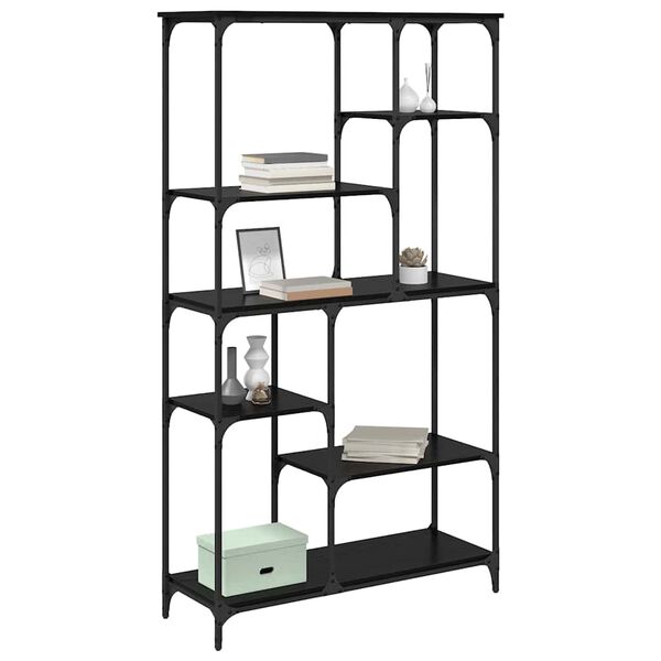 vidaXL Raamatukapp Must tamm 99 x 35,5 x 176 cm Tehispuit