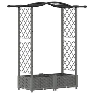 vidaXL T&otilde;stetud Padi Kase ja Katusega Helehall 124 x 40 x 123 cm PP