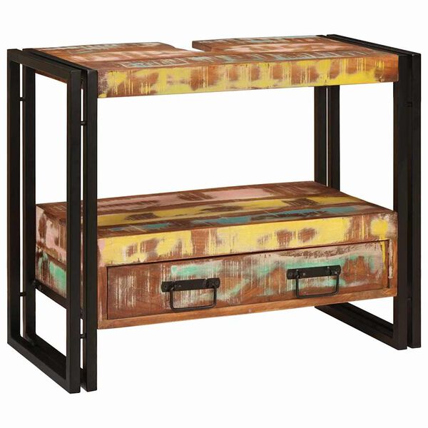 vidaXL Peegli kapp Mitmev&auml;rviline 71 x 33 x 58 cm Tugev taastatud puit