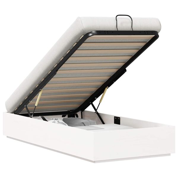 vidaXL Ottomani voodiraam ladustamisega Valge 80 x 200 cm Tahke m&auml;nd