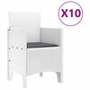 vidaXL Aia söögilaudade komplekt 11 pcs Valge Polt rattan