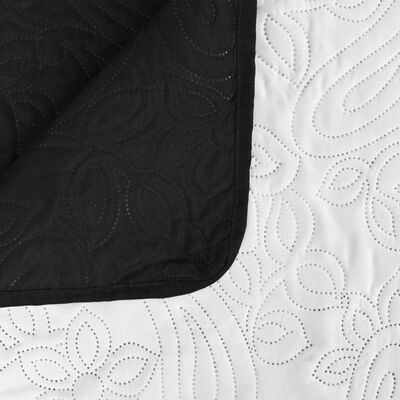 vidaXL kahepoolne tepitud voodikate, must ja valge, 230 x 260 cm