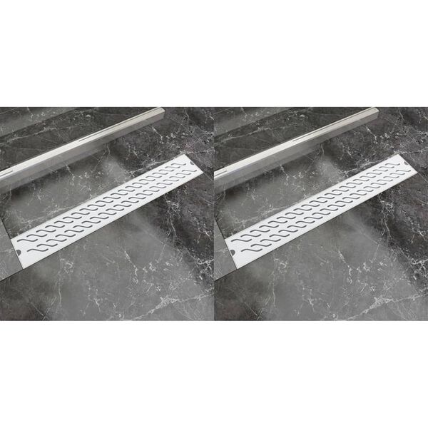 vidaXL lineaarne du&scaron;i &auml;ravoolus&uuml;steem 2 tk 730x140 mm roostevaba teras