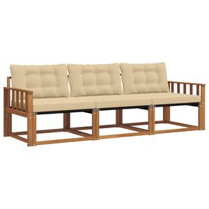 vidaXL V&auml;li diivanikomplekt padjaga 3 pcs Looduslik ja beež