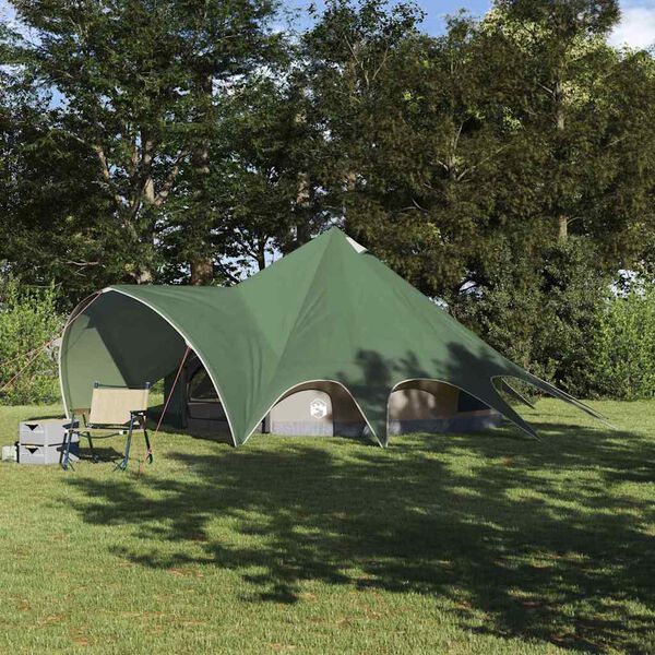 vidaXL Teepee telk katusega Roheline ja Hall 600 x 600 x 347 cm