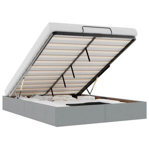 vidaXL Ottomani voodiraam ilma madratsita, helehall, 140x190cm, kangas