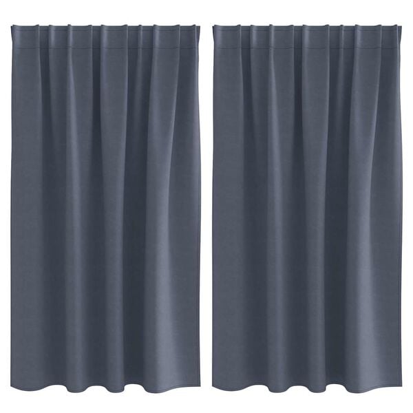 vidaXL Kardinad r&otilde;ngastega 2 pcs Antratsiit 140 x 140 cm Pol&uuml;ester