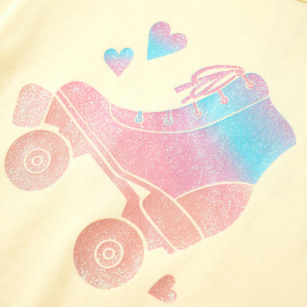 Laste T-särk, rulluisuga trükk, pehme kollane, 92