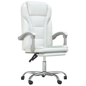 vidaXL reguleeritav kontoritool, valge, kunstnahk