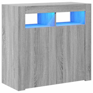 vidaXL puhvetkapp LED-tuledega, hall Sonoma tamm, 80 x 35 x 75 cm
