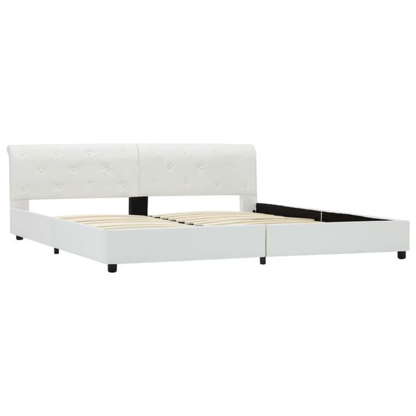 vidaXL voodiraam ilma madratsita, valge, kunstnahast, 180 x 200 cm