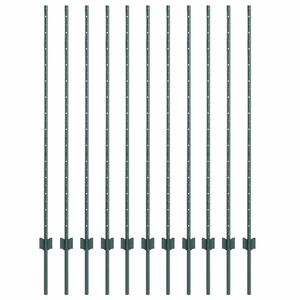vidaXL Maatrikse posti 11 pcs Roheline 180 cm Pulberv&auml;rvitud teras