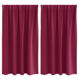 vidaXL Kardinad r&otilde;ngastega 2 pcs Veinpunane 140 x 140 cm Pol&uuml;ester