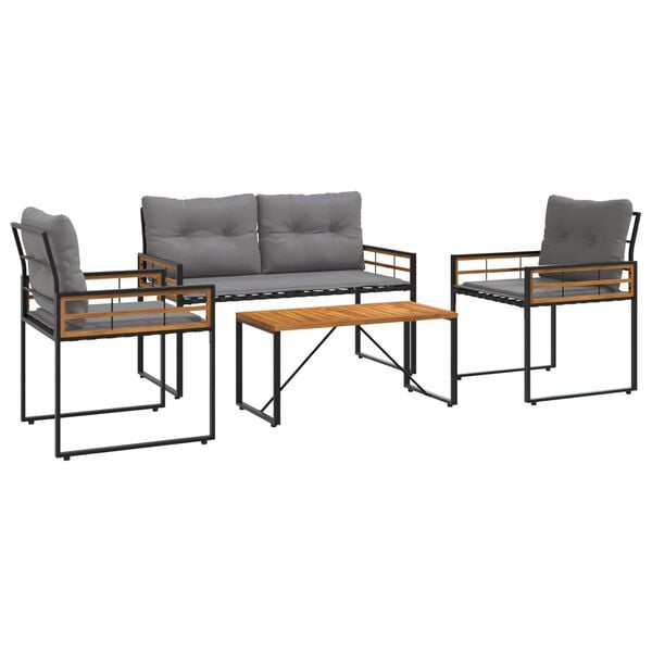 vidaXL Välis mööbli komplekt padjaga 4 pcs Helehall