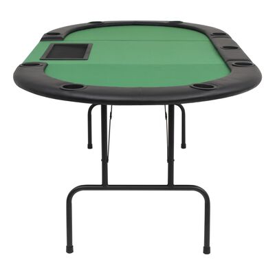 vidaXL kokkupandav pokkerilaud 9 mängijale, ovaalne, roheline