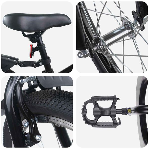 vidaXL Laste Bike 18 Tolli 5-7 aastastele Must