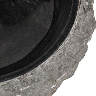 vidaXL vannitoakapp musta marmorist valamuga, tiikpuu