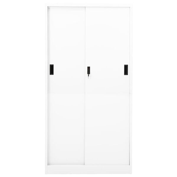 vidaXL kontorikapp liuguksega, valge, 90 x 40 x 180 cm, teras