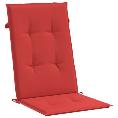 vidaXL kõrge seljatoega toolipadjad 4 tk, punane, 120x50x3 cm, kangas