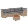 vidaXL 7-osaline aiadiivani komplekt patjadega, beež, pol&uuml;rotang