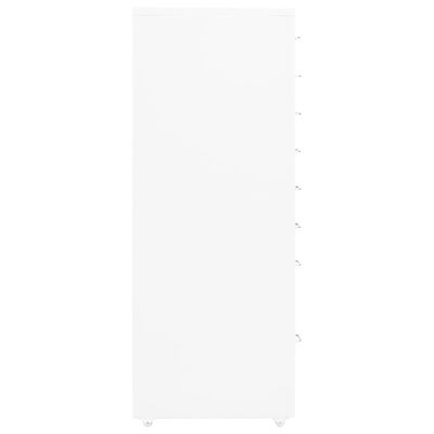 vidaXL mobiilne kontorikapp, valge, 28 x 41 x 109 cm, metall