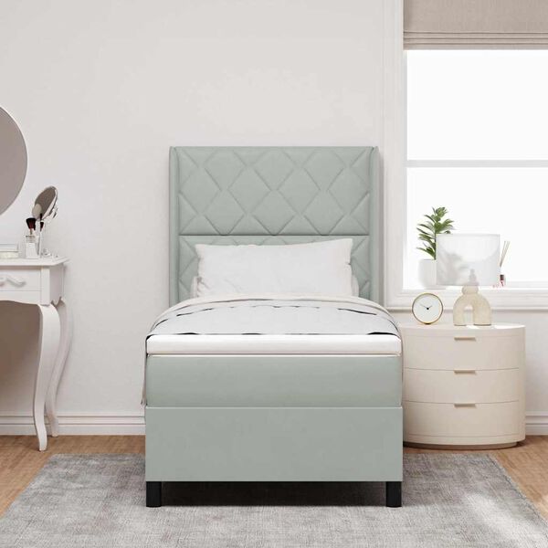 vidaXL Karbi vedrumadrats madratsiga LEDiga Helehall 90 x 190 cm Samet