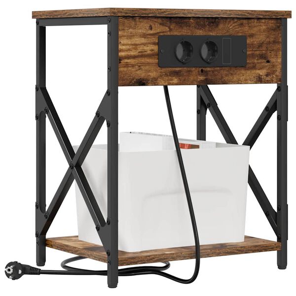 vidaXL &Ouml;&ouml;lambi kapp Suitsetatud tamm 41 x 31 x 51 cm Tehispuit