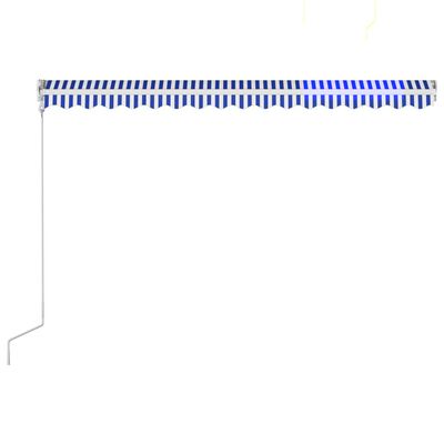 vidaXL automaatselt sissetõmmatav varikatus 400x300 cm sinine ja valge