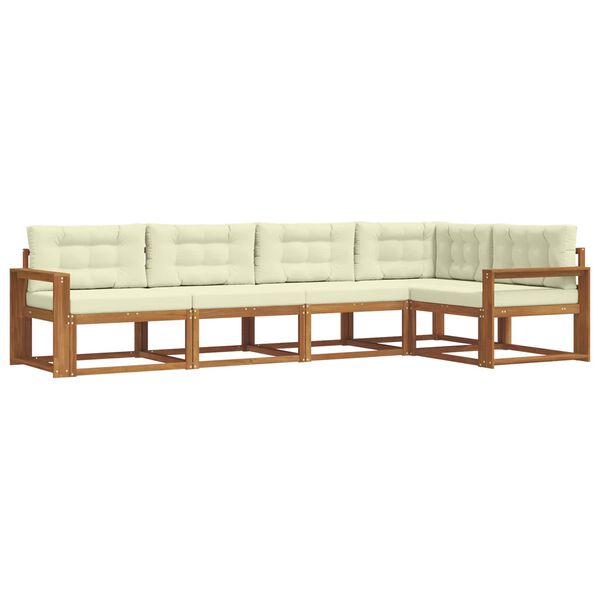 vidaXL V&auml;li diivanikomplekt padjaga 5 pcs Looduslik ja kreem