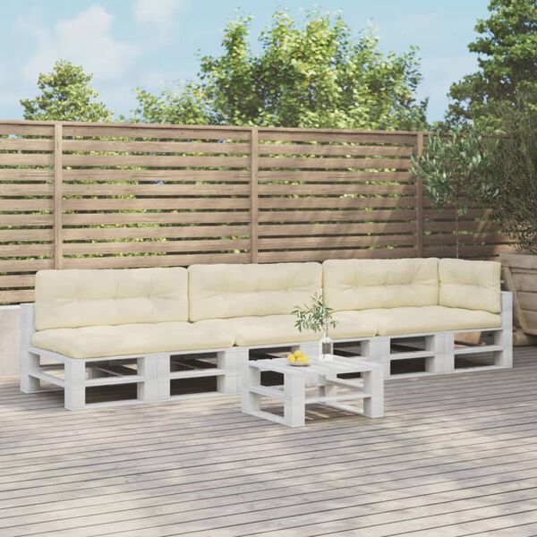 vidaXL euroaluse istmepadjad 7 tk, kreemjasvalge, kangas