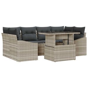 vidaXL Aia Diivanikomplekt ladustamisega 7 pcs Helehall Pol&uuml;rooster