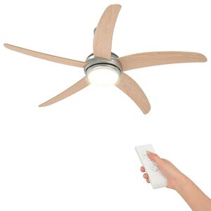 vidaXL Lagede ventilaator koos valgustiga &Oslash; 130 cm Sonoma
