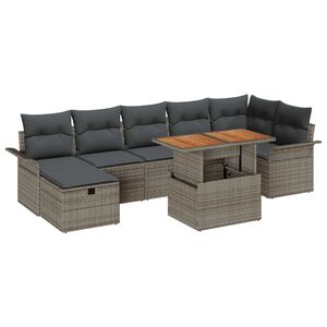 vidaXL Aia Diivanikomplekt 8 pcs Hall pol&uuml;rotang