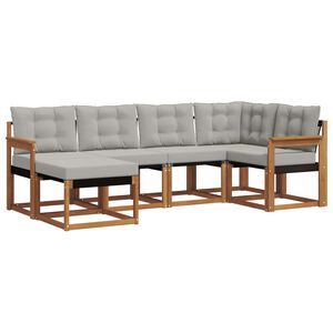 vidaXL V&auml;li diivanikomplekt padjaga 6 pcs Looduslik ja Hele Hall