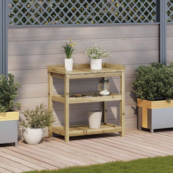 vidaXL riiulitega istutuslaud, 82,5x45x86,5 cm, immutatud m&auml;nnipuit